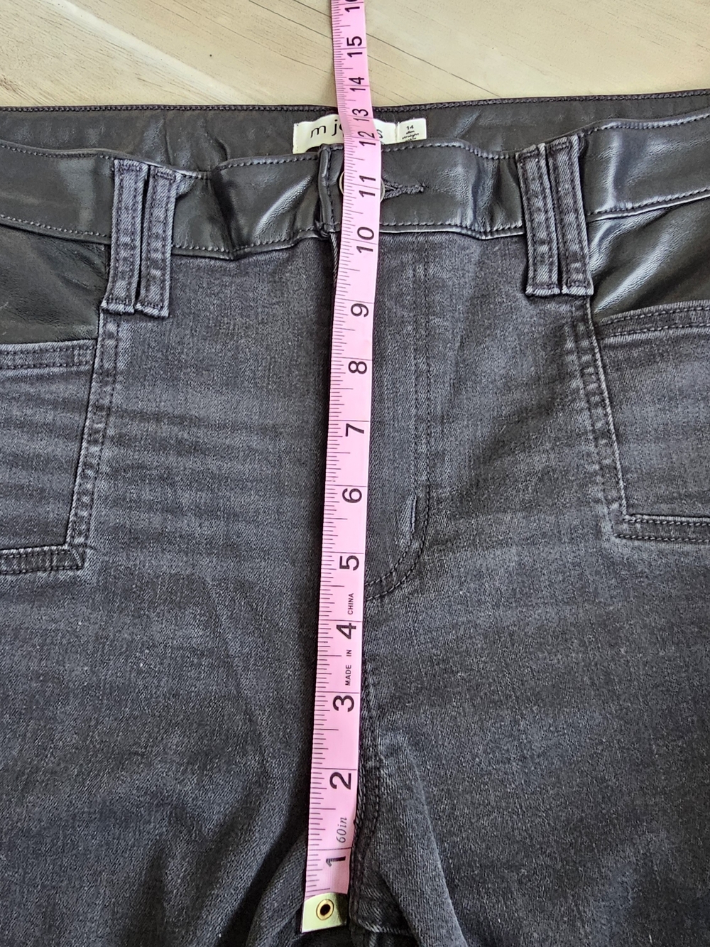 Maurices m Jeans Women's Black Cropped Jeans With Leather Yoke Size 14 - Picture 5 of 7